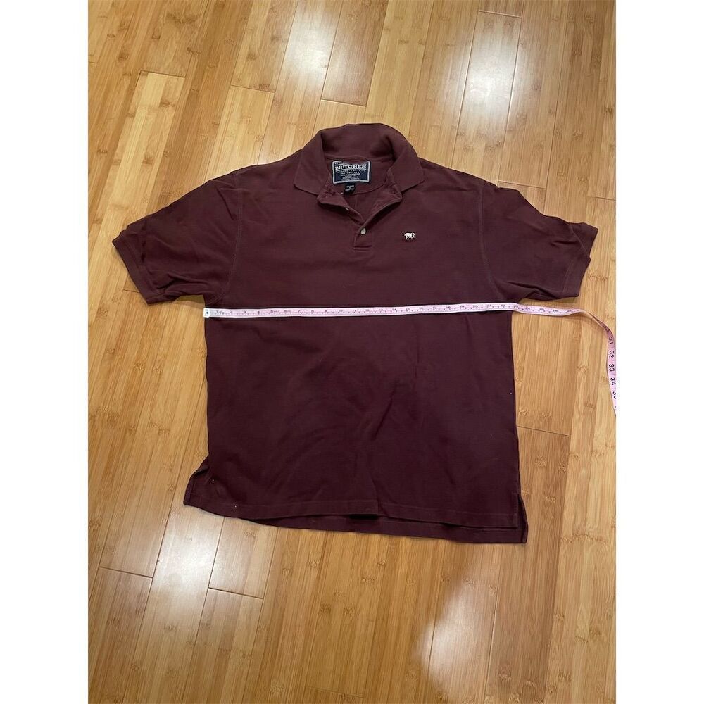 Britches Men's XL Maroon Polo Shirt Short Sleeve Button-Up Casual